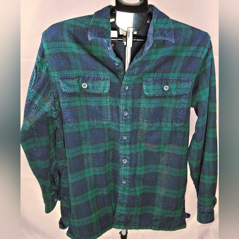 Men's L.L. Bean Plaid Fleece Lined Cabincore Gorpcore Shacket, Small